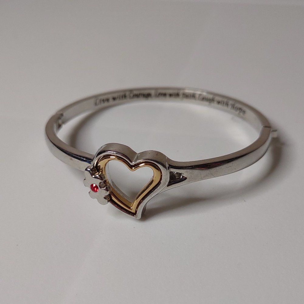 Pretty Two Tone Hinged Heart Bracelet